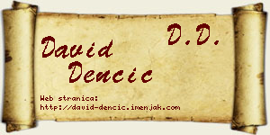 David Denčić vizit kartica